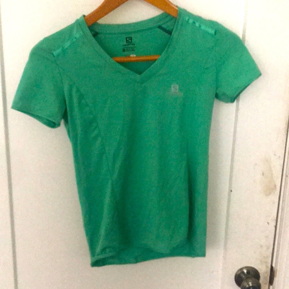 Salomon light green work out shirt